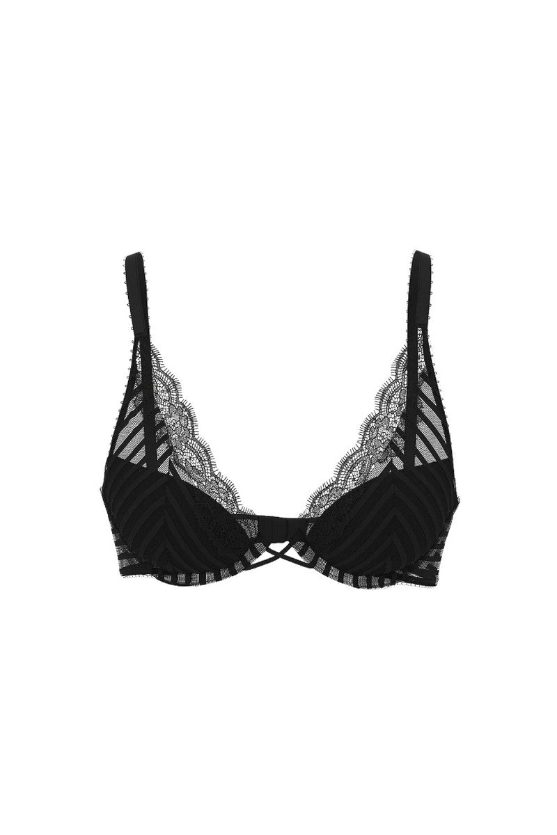 Мереживний бюстгальтер на кісточках 945409572 black Victoria`s Secret