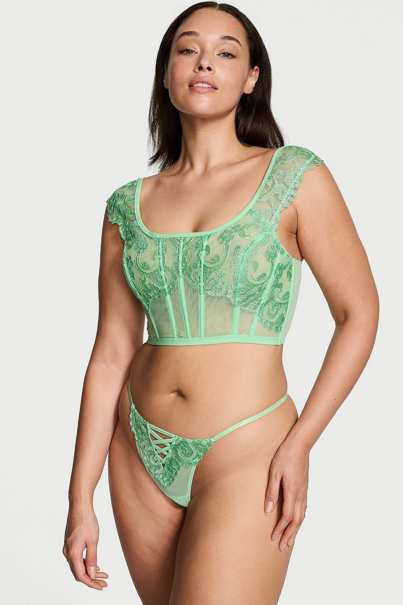 Кружевное бюстье 615077210 green