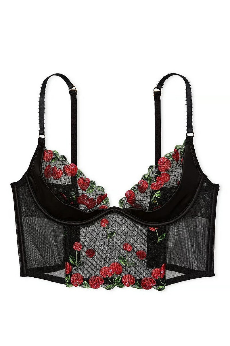 Бюстьє з вишивкою 838601443 black Victoria`s Secret