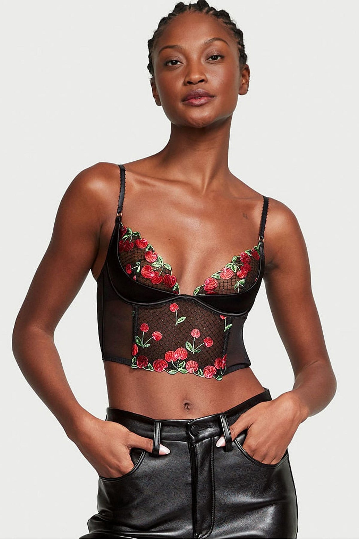 Бюстьє з вишивкою 838601443 black Victoria`s Secret