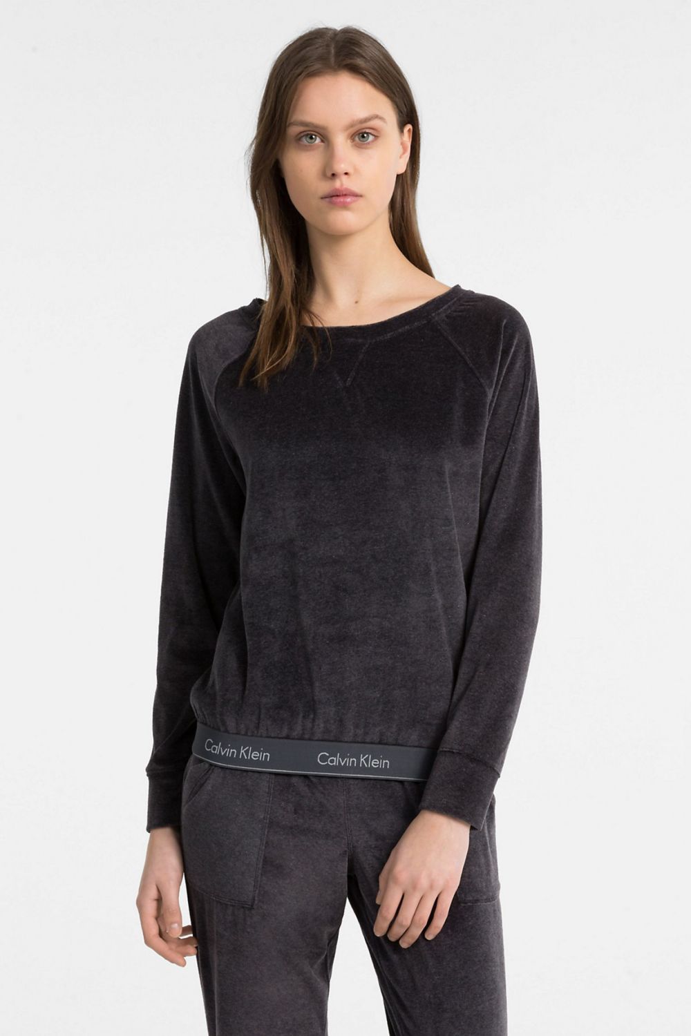 Домашний велюровый лонгслив 339137182 gray