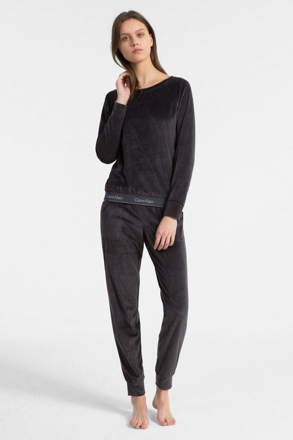 Домашний велюровый лонгслив 339137182 gray