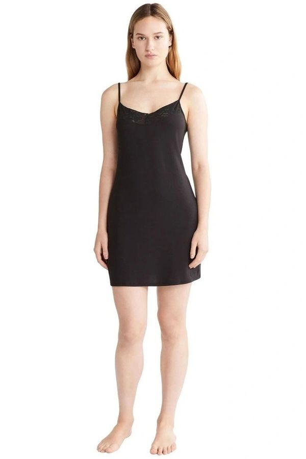 Домашнее платье с кружевом 683663095 black