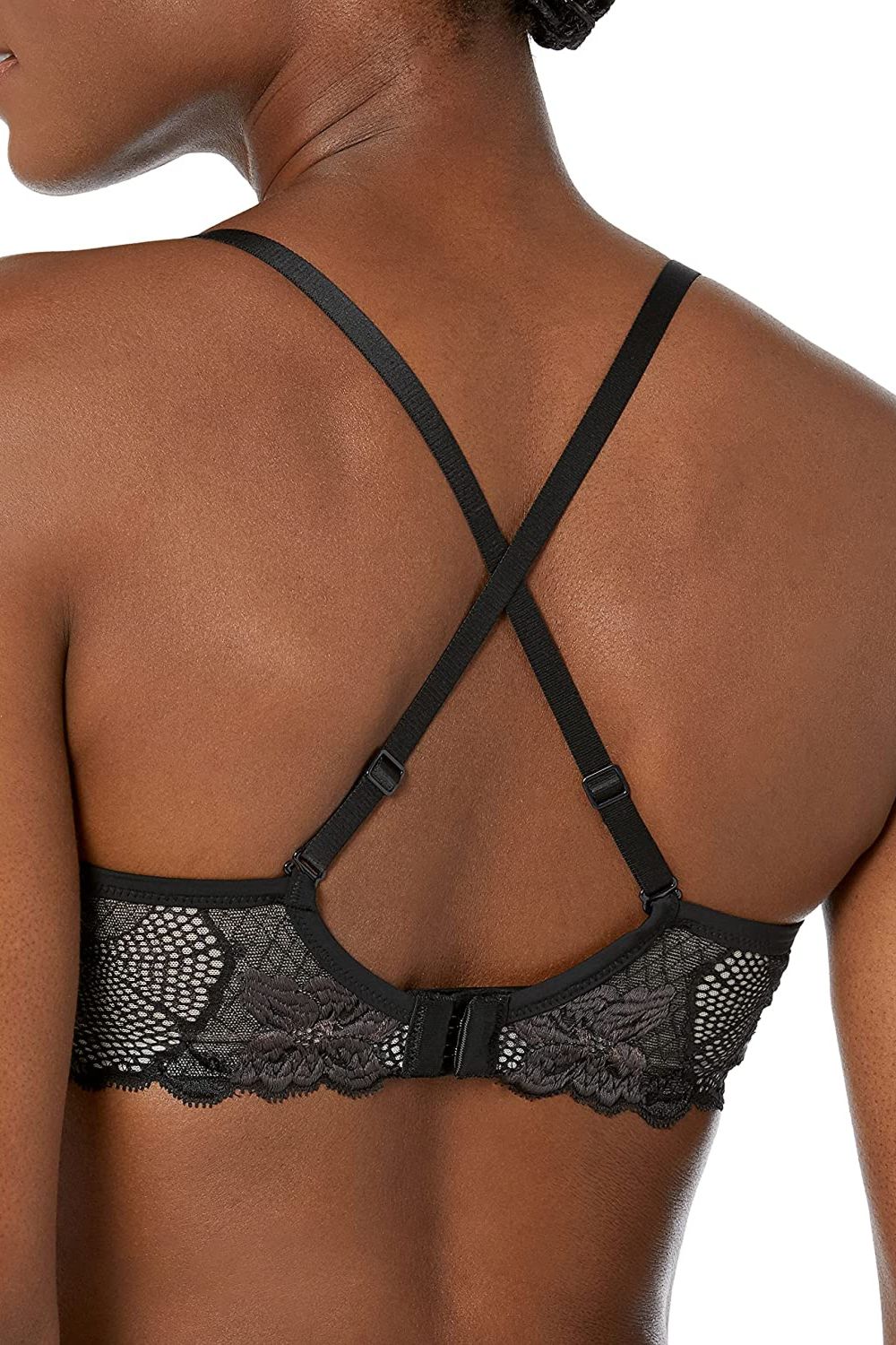 Гладкий бюстгальтер с кружевом 99353737 black