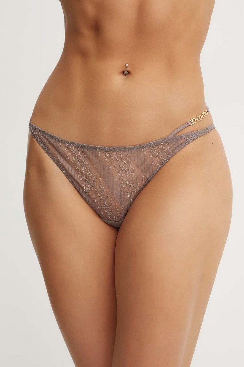 Трусики стринг с кружевом 010G0 Slash safari grey