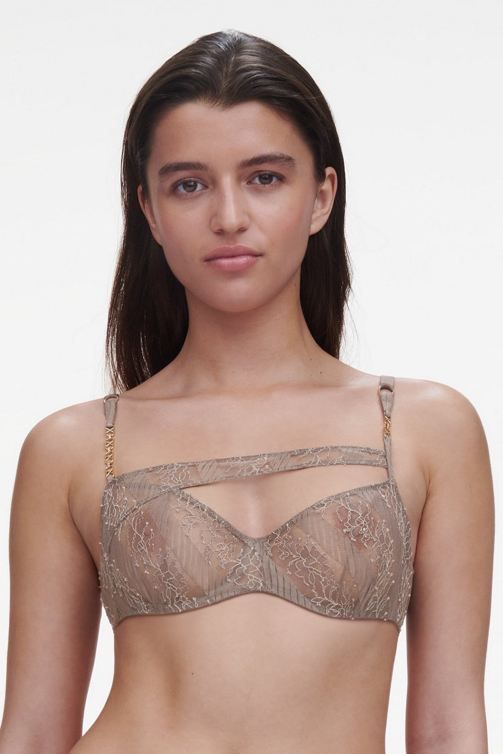 Мягкий бюстгальтер из кружева 010M9 Slash safari grey