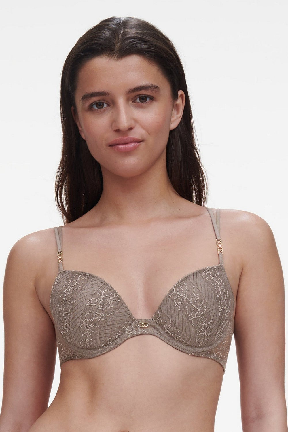 Кружевной бюстгальтер пуш-ап 010NS Slash safari grey
