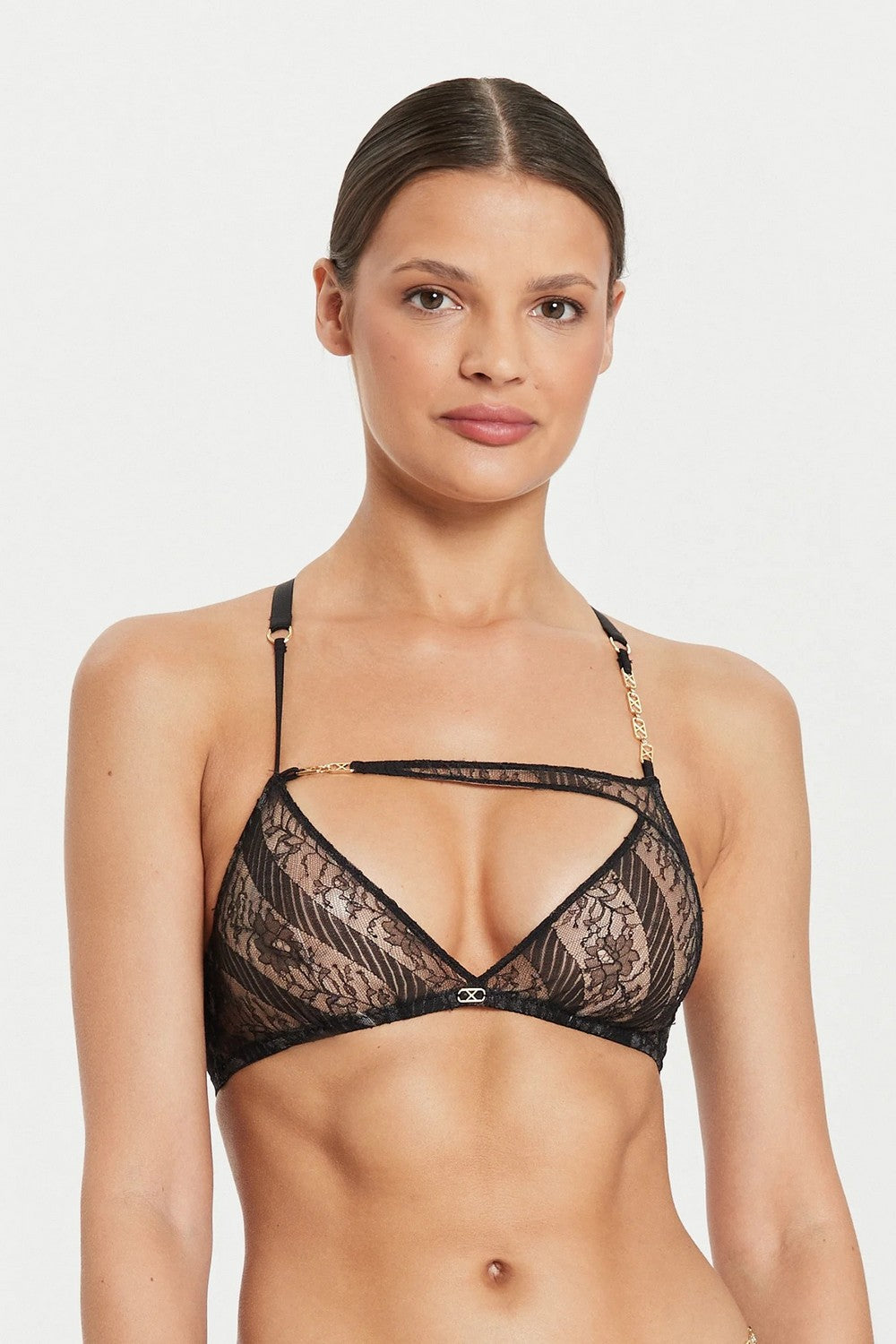 Мягкий бралет из кружева 010PF Slash black