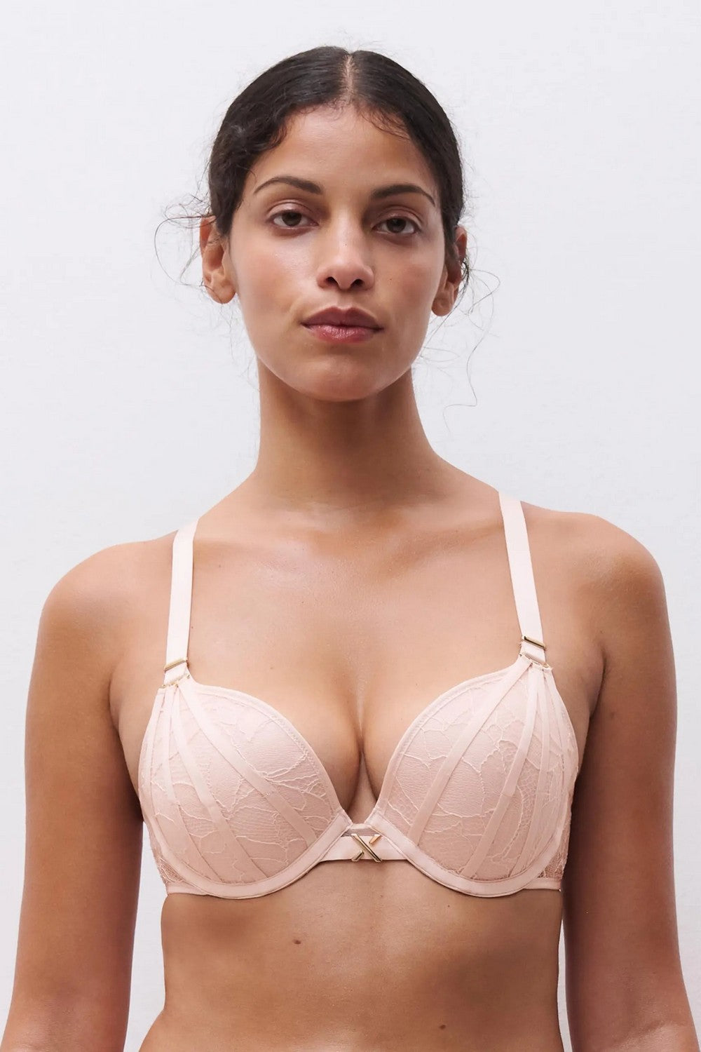 Кружевной бюстгальтер пуш-ап 01ANR Xquisite taffeta pink