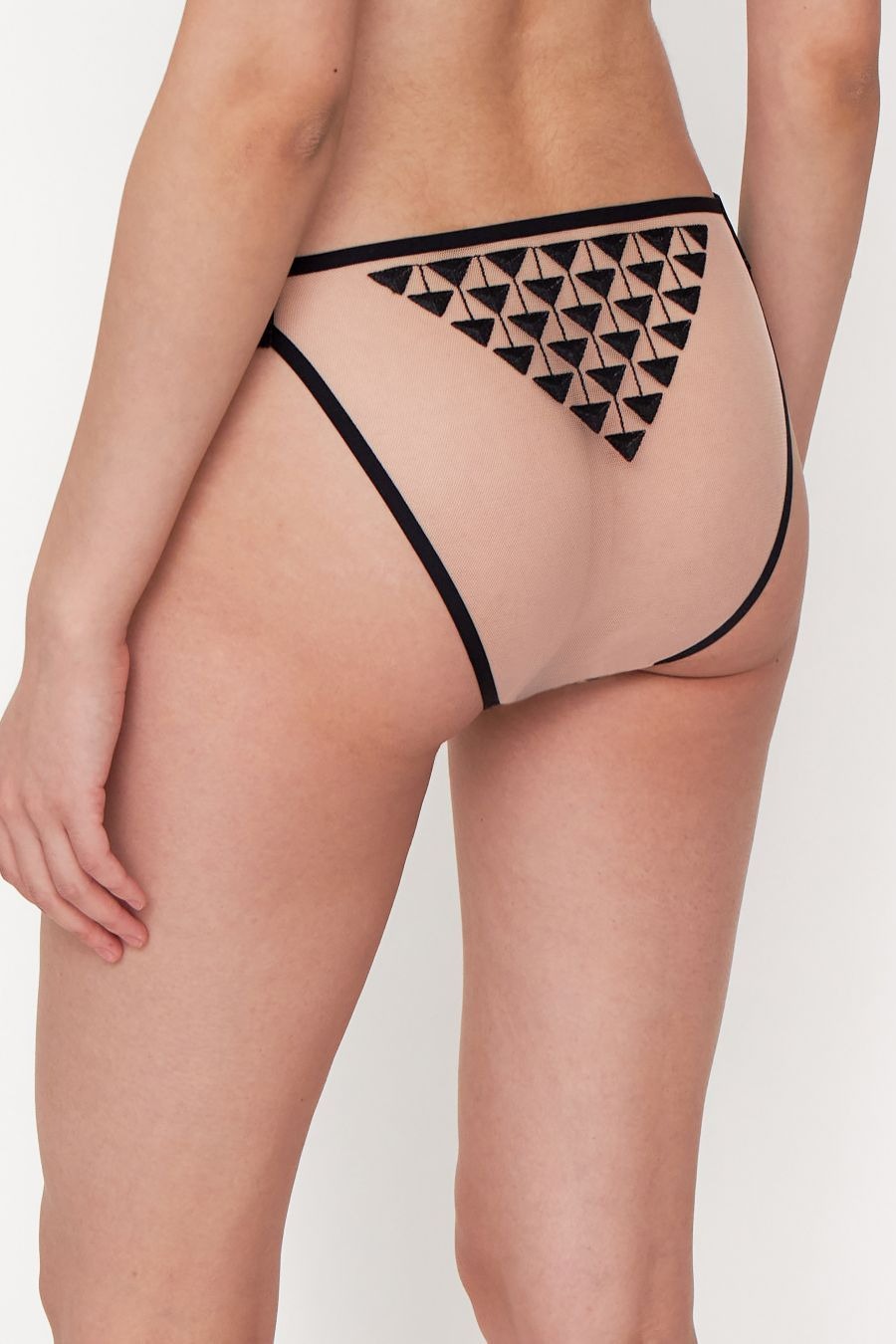 Трусики сліпи із мікросітки 07F6 Taxx beige dore/black