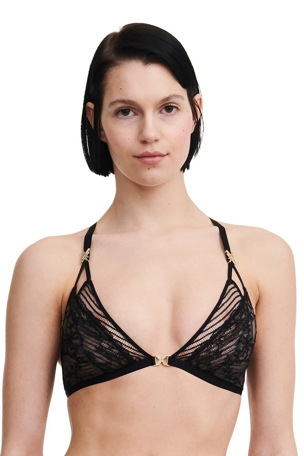 Бралет с застежкой спереди 09F3 Txture black