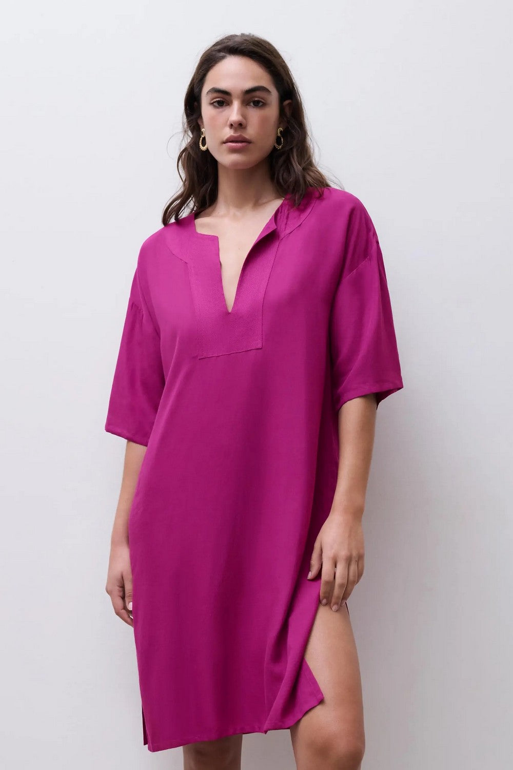 Пляжная туника из вискозы 10R6 fuchsia