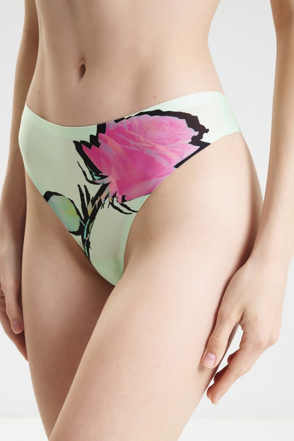 Трусики стринг с принтом 11D9 Soft stretch cut out rose