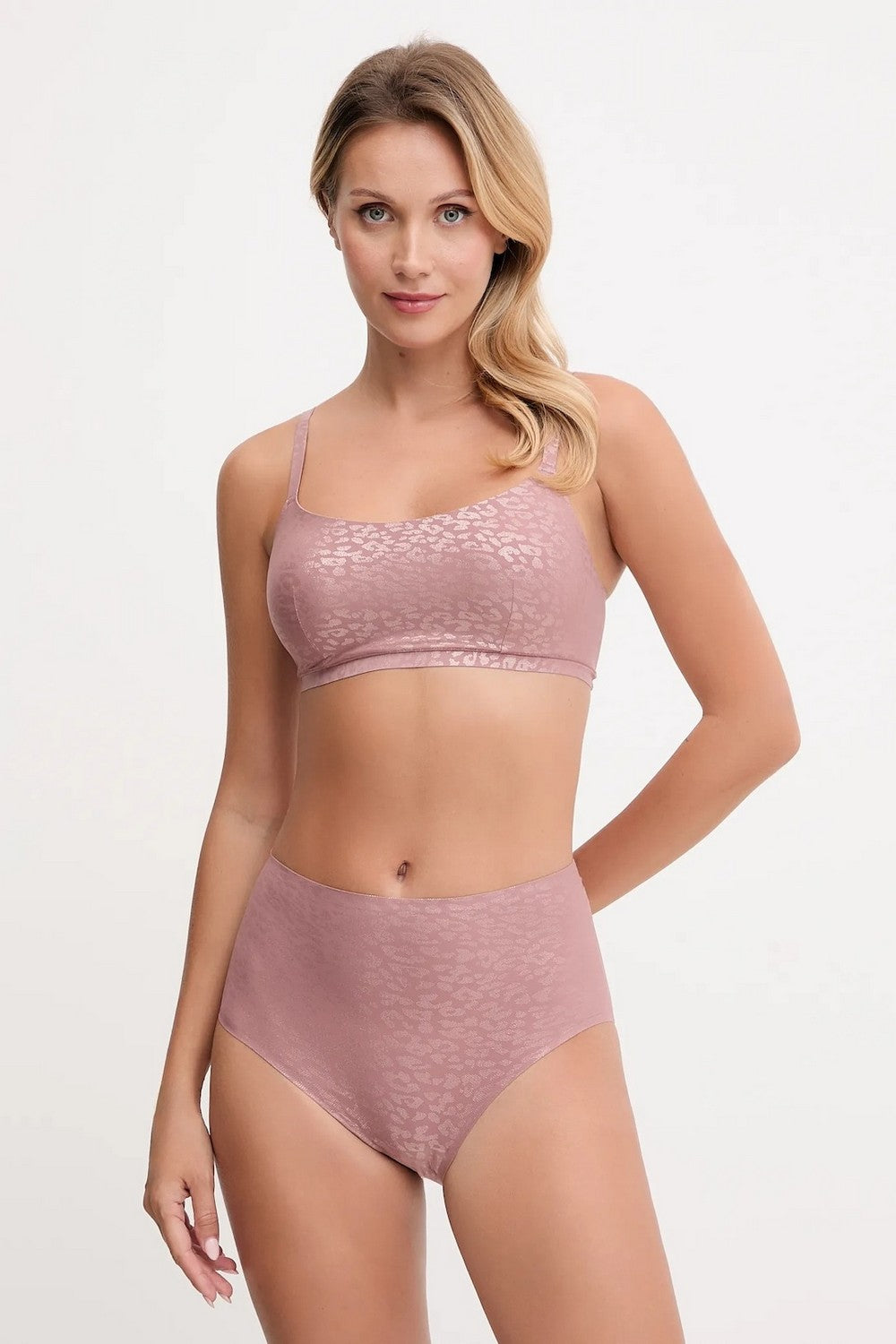 Бра-топ з принтом 11DQ2 Soft Stretch Shimmer pink leo shimmer