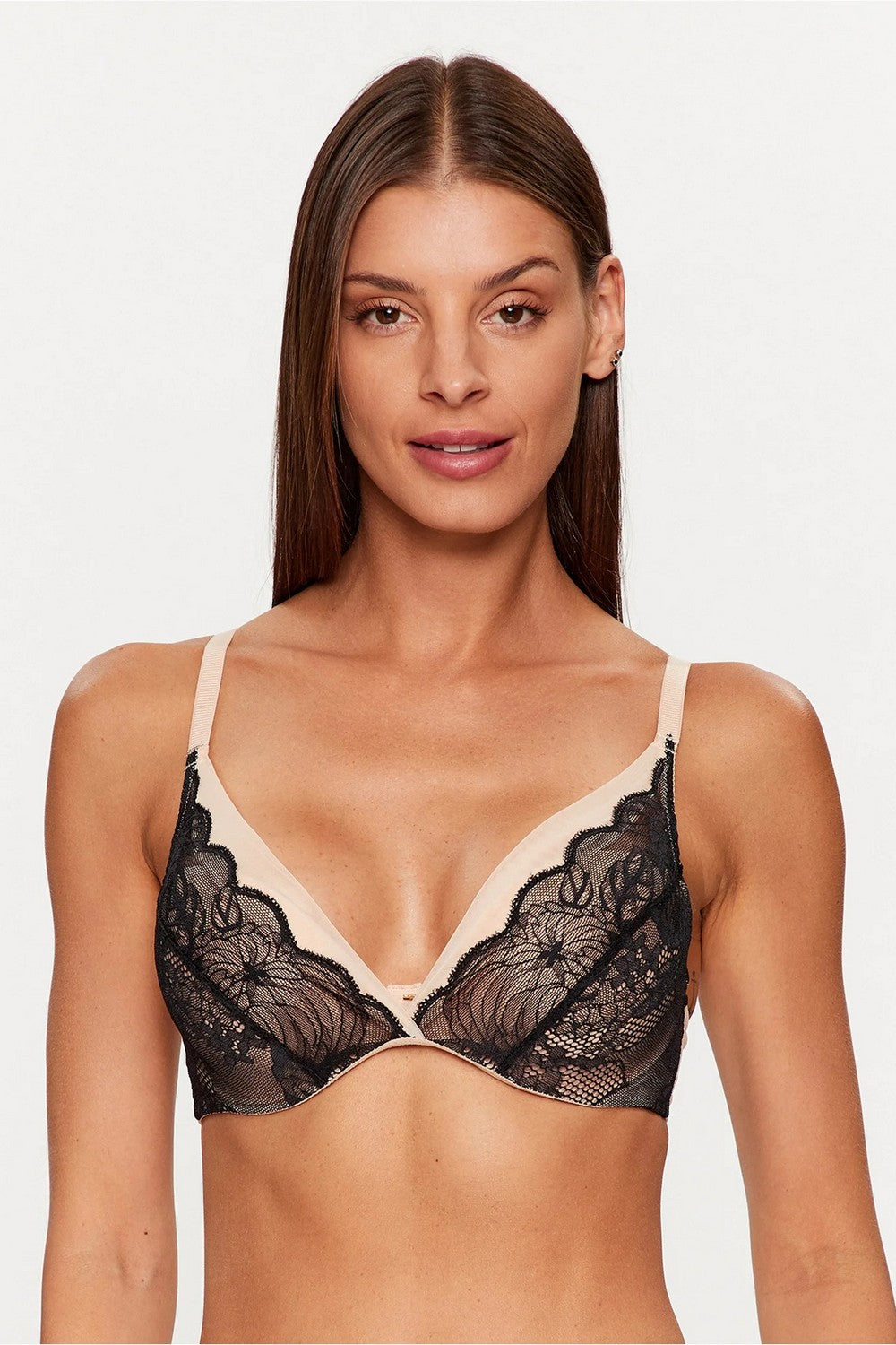 Формованный бюстгальтер с кружевом 12N2 Midnight flower black