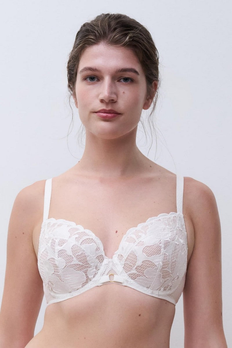 Бюстгальтер с кружевом 12Q1 Fleurs Signature satin milk