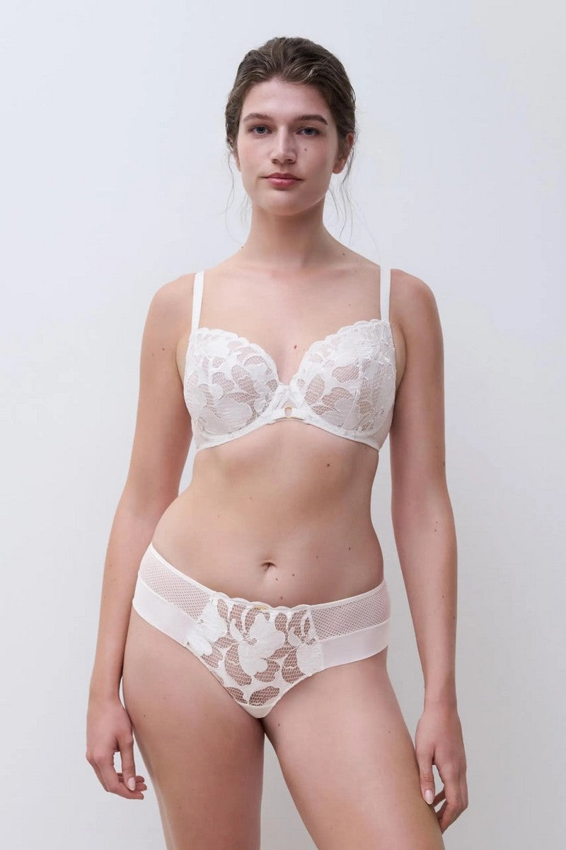 Бюстгальтер с кружевом 12Q1 Fleurs Signature satin milk
