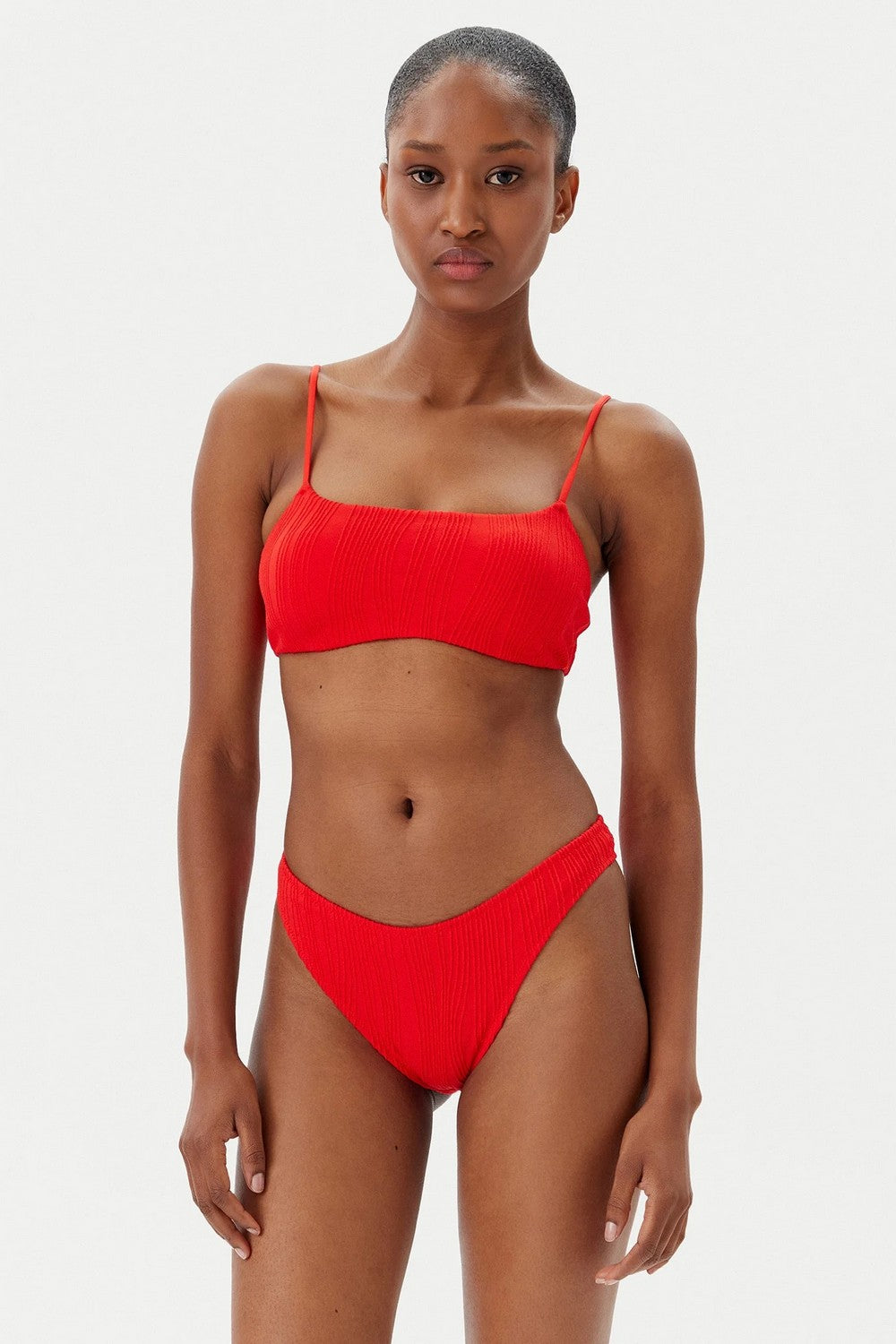 Купальный топ с завязками 12VQ9 Pulp cherry red