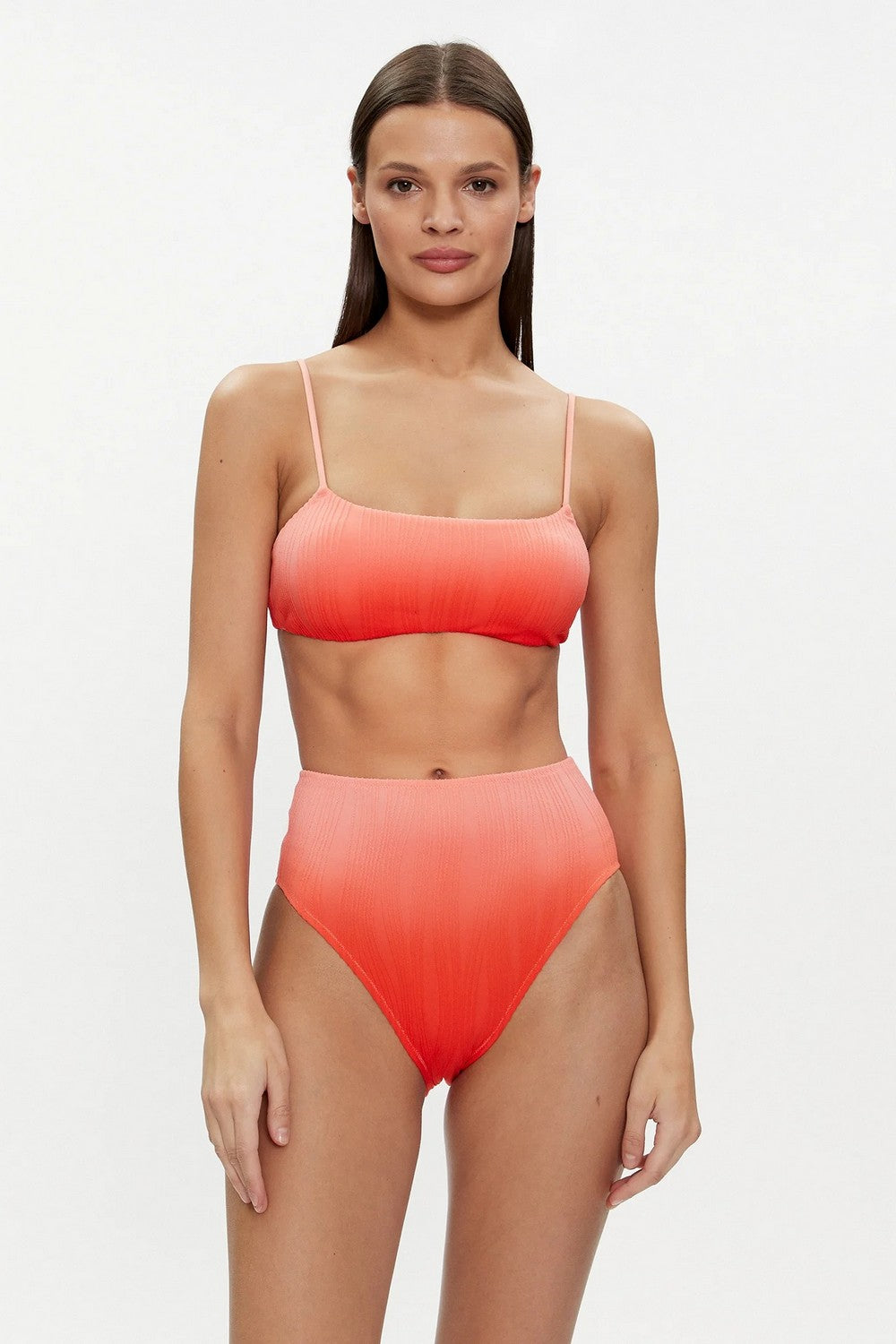 Купальный топ с завязками 12VQ9 Pulp tie&dye orange