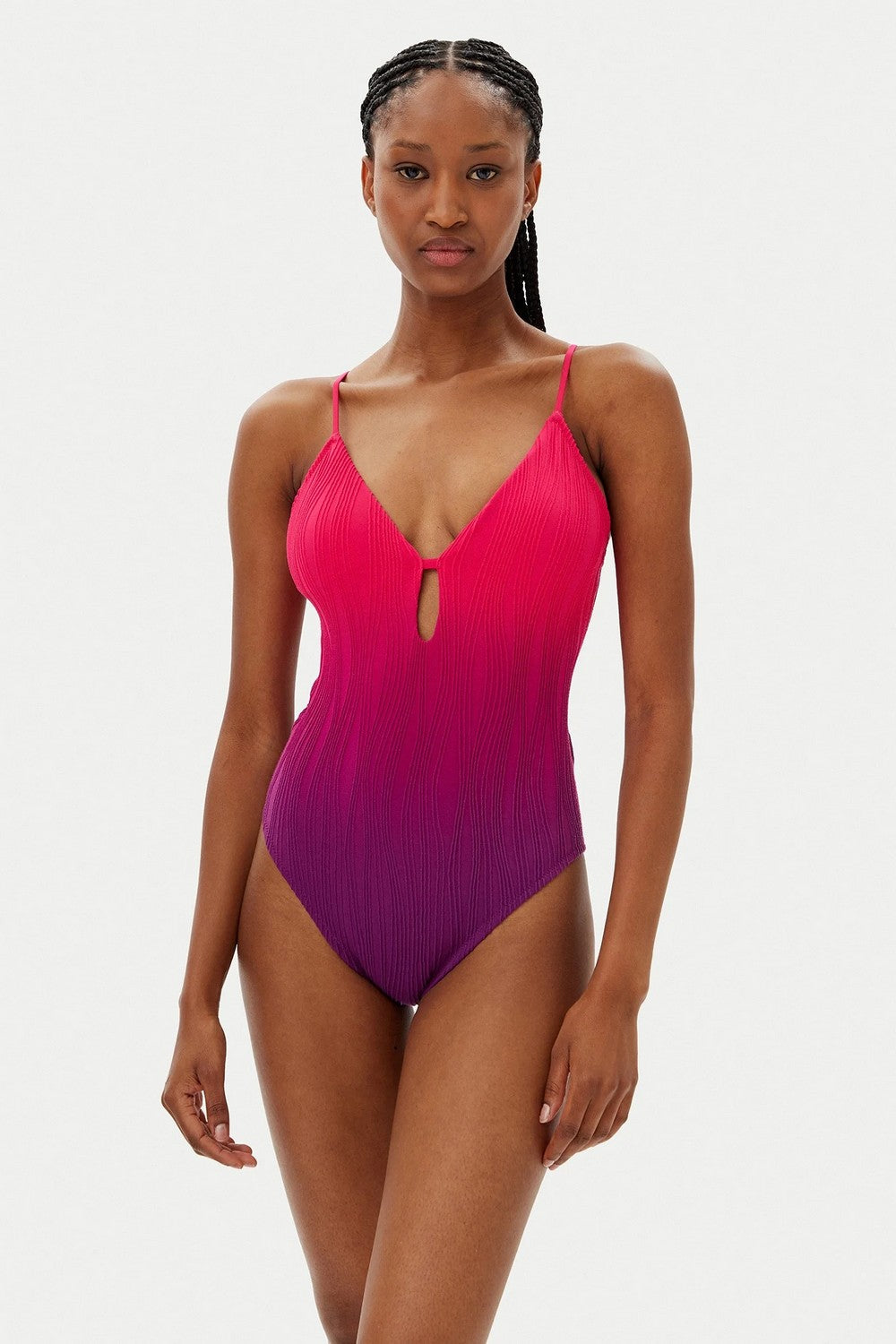 Фактурный сдельный купальник 12VUA Pulp sunset t&d