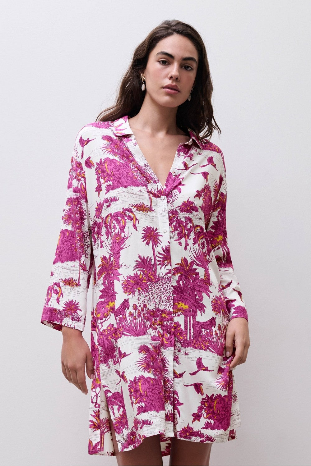 Пляжная туника с принтом 14YJ0 white jungle