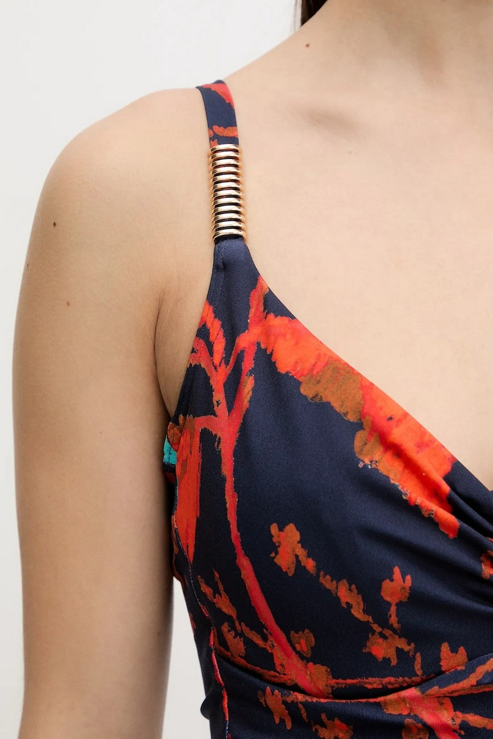 Суцільний купальник на кісточках 16VR0 Icon ink flowers