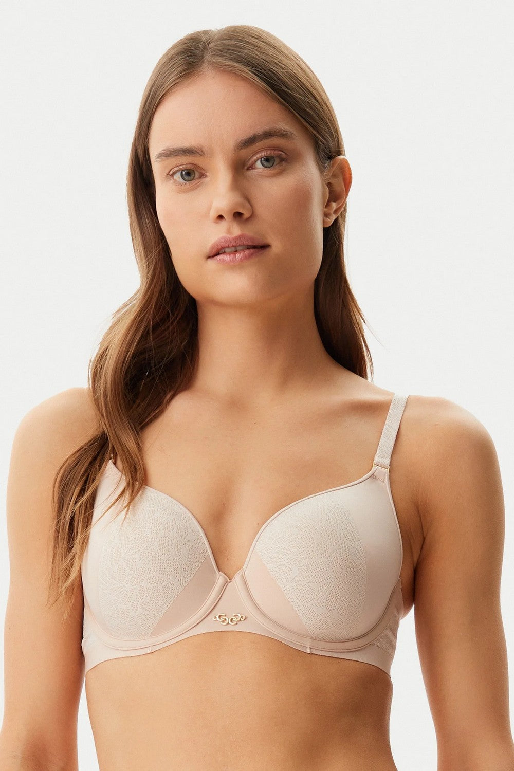 Мягкий бюстгальтер с косточками 18IN3 Pure Lace beige dore