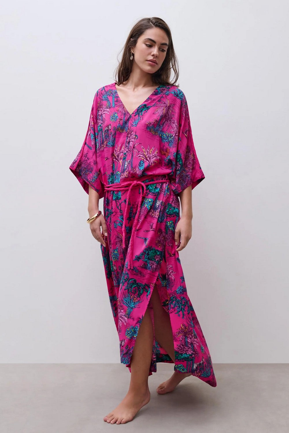 Пляжная туника с принтом 18RW1 Influence pink jungle