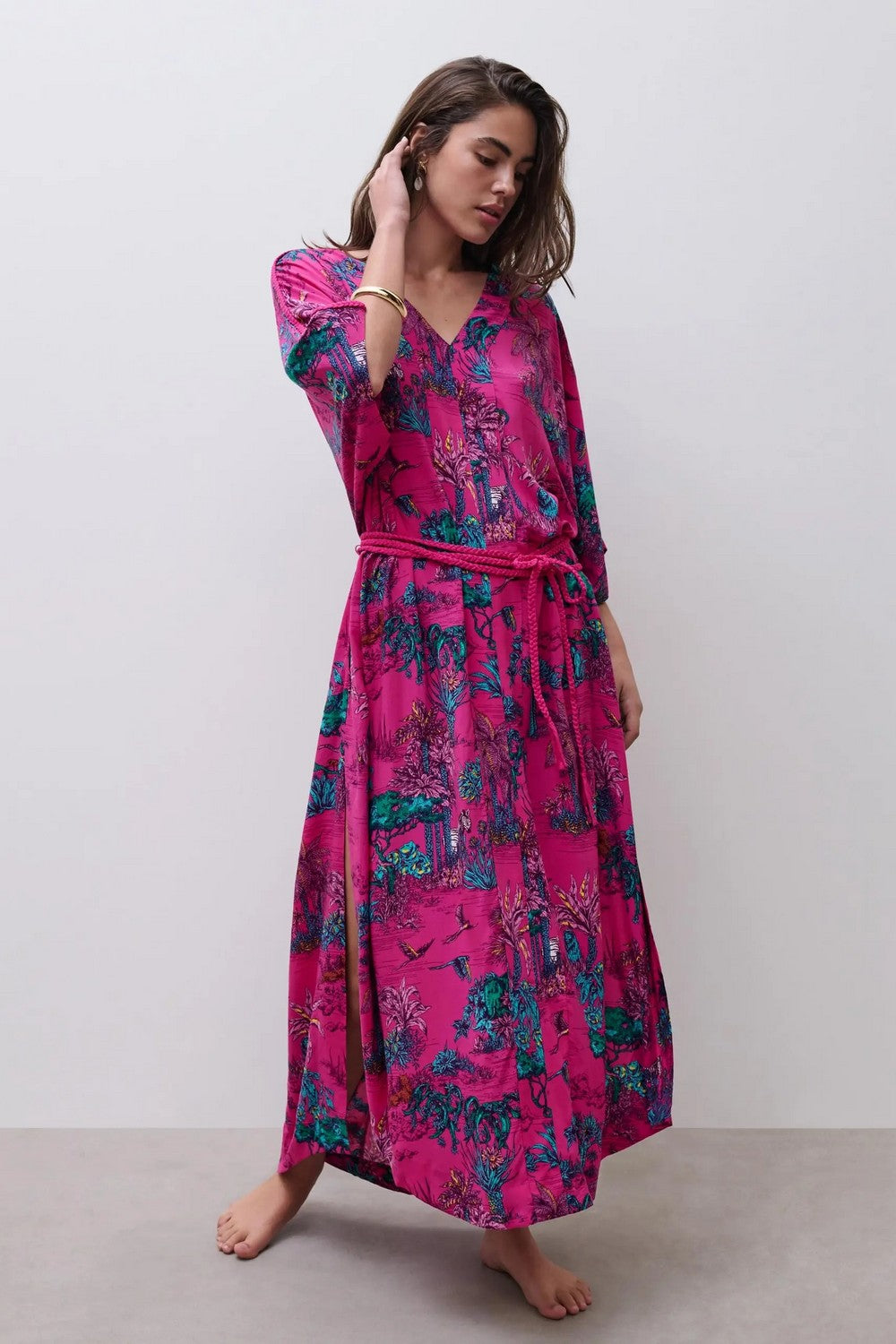 Пляжная туника с принтом 18RW1 Influence pink jungle