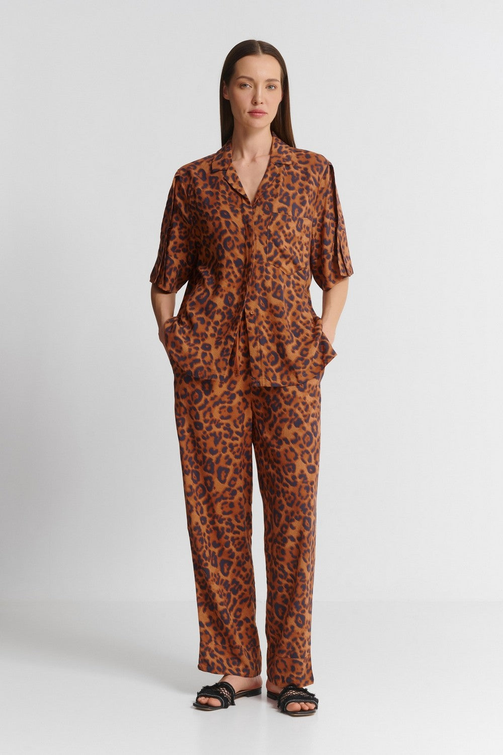 Піжамні штани з принтом 18SE0 Explore wild leopard