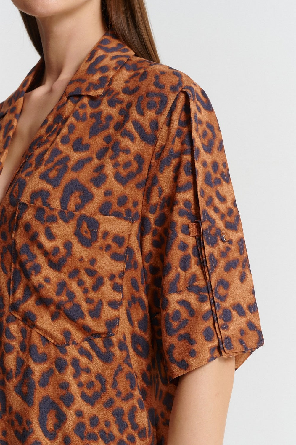 Піжамна блуза з принтом 18SH5 Explore wild leopard