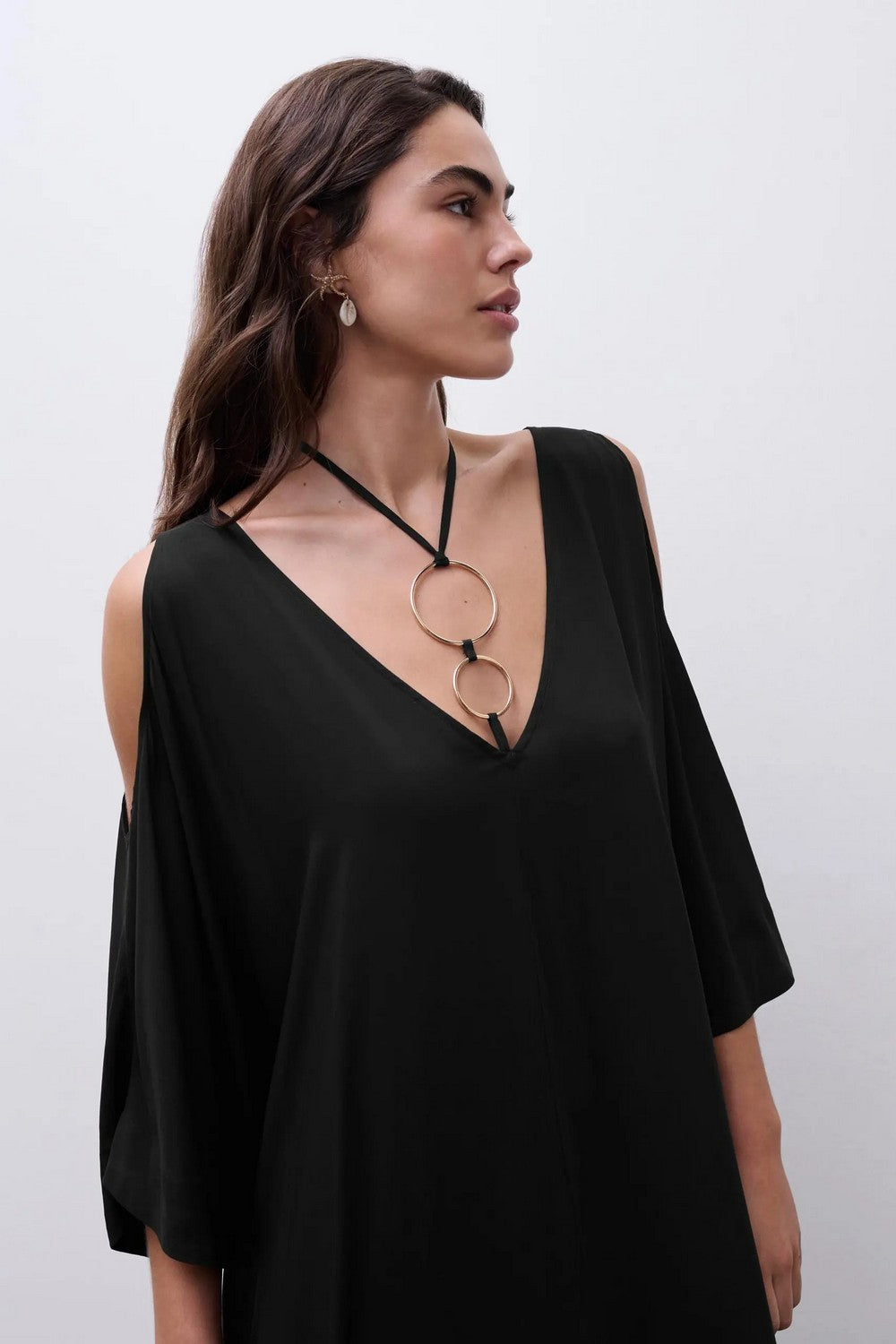 Пляжная туника свободного кроя 18WW0 Eclipse black