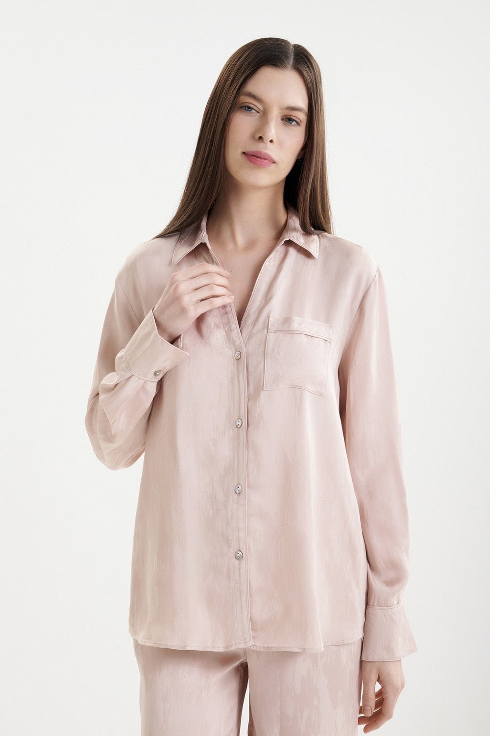 Домашня блуза на ґудзиках 1A4H0 Noah dune shadow