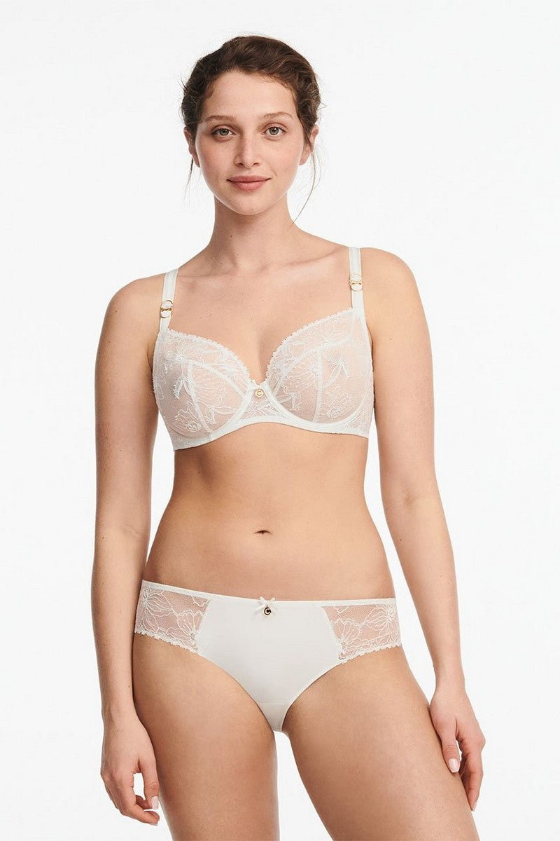 Кружевной бюстгальтер с косточками 21U1 Orchids milk