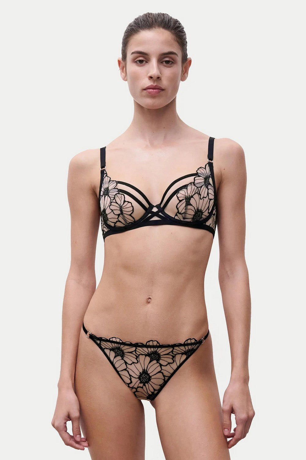 Бюстгальтер из микросетки 22OM0 Lush black/soft pink