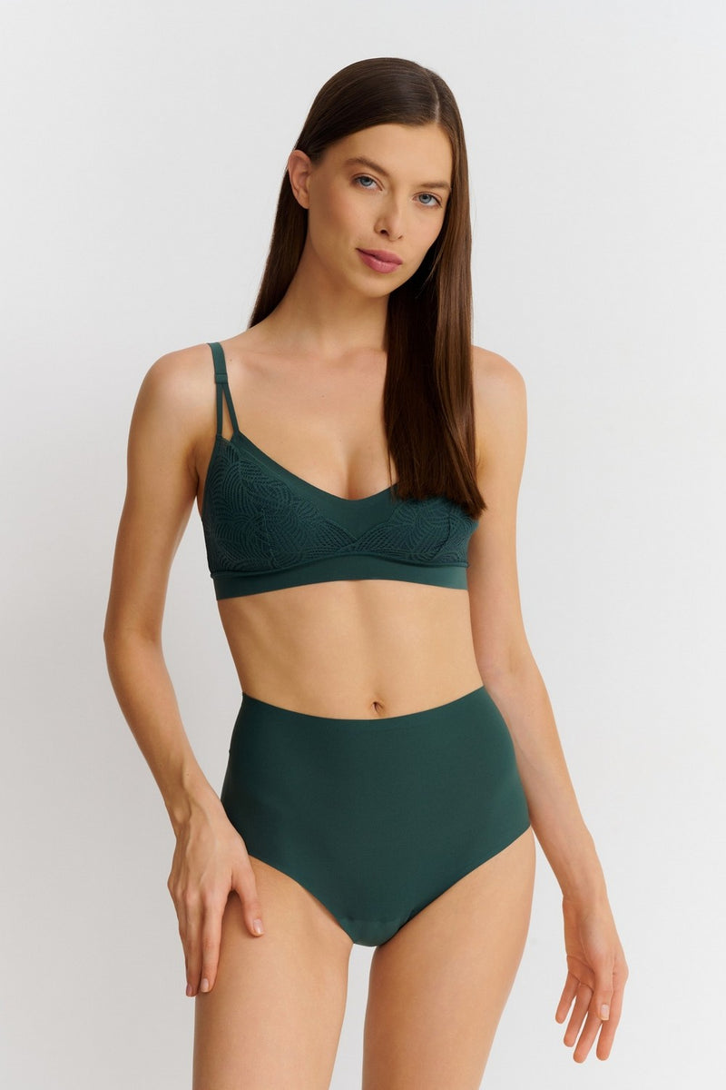 Бесшовные трусики cлип 2647 Soft stretch empire green