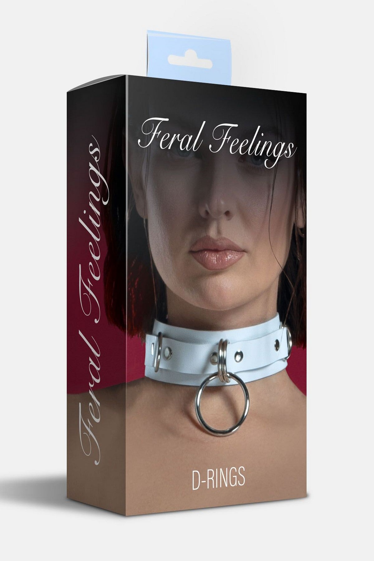 Кожаный ошейник для фиксации D-Rings white