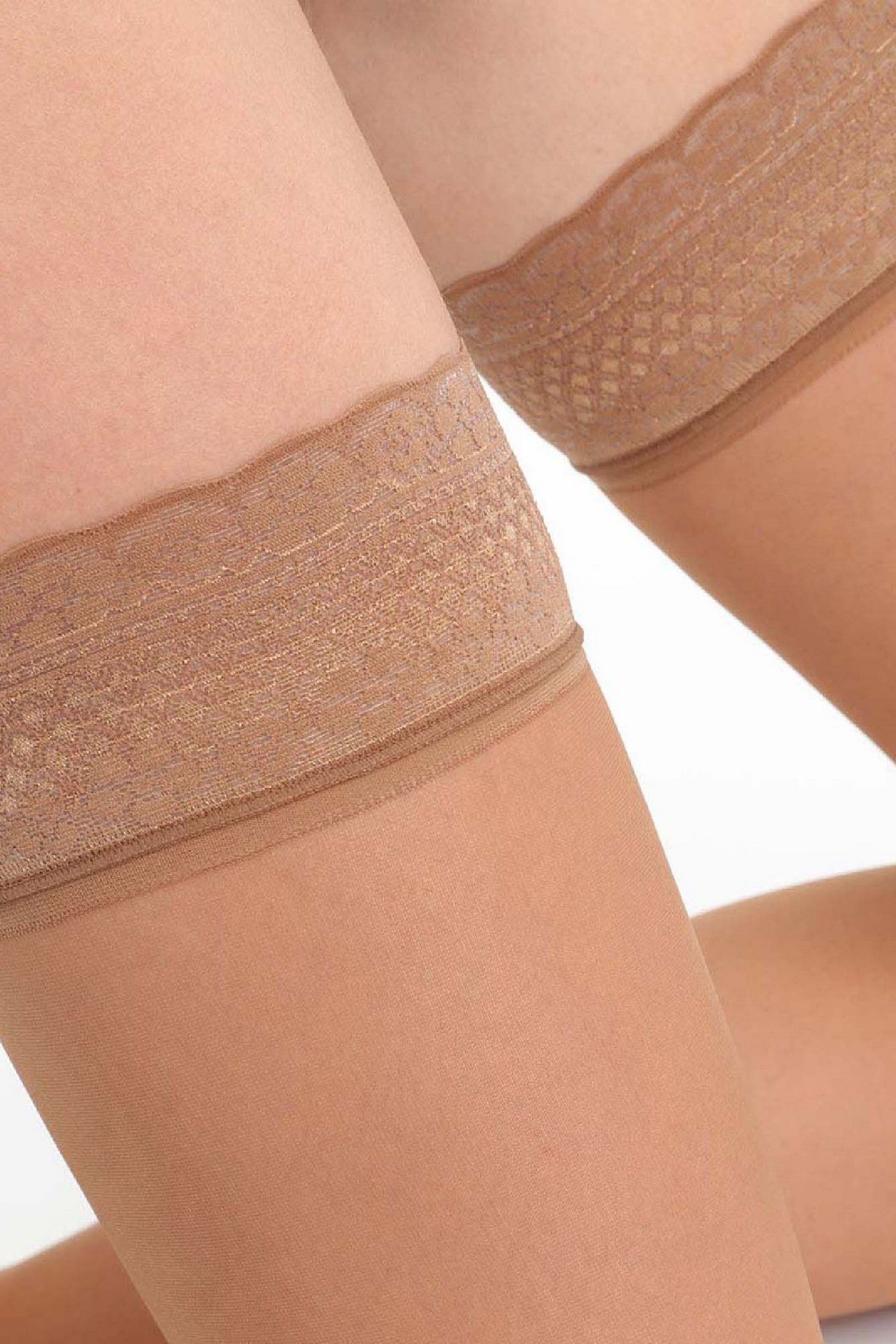 Чулки с кружевной коронкой 1557 Beauty Resist Transparent 20d