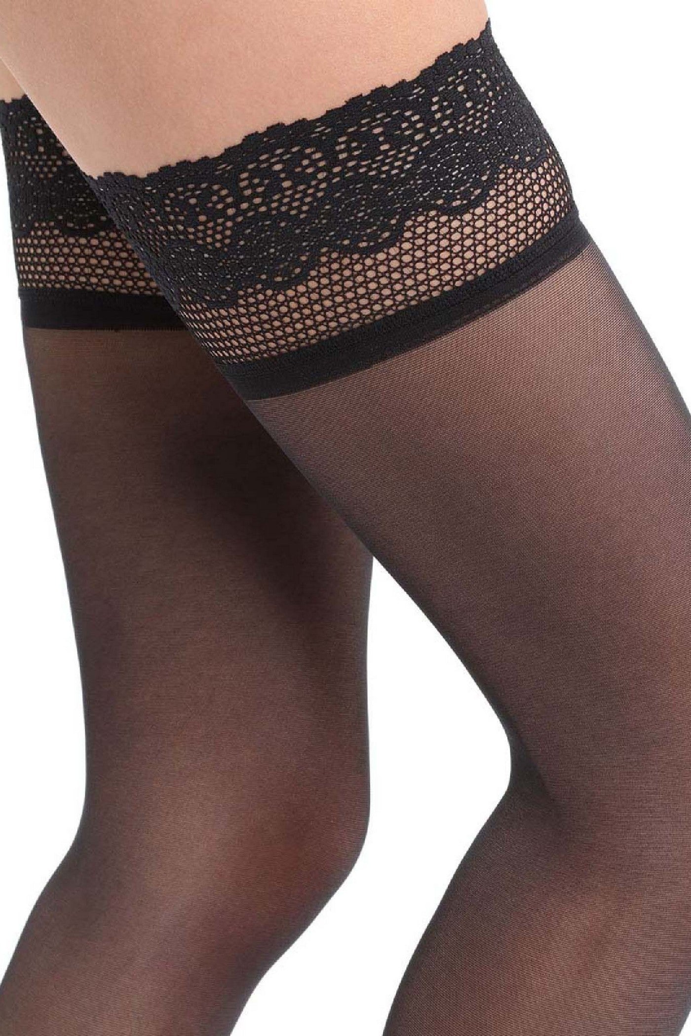 Чулки с широкой ажурной коронкой 1605 Nude Sensation 25d