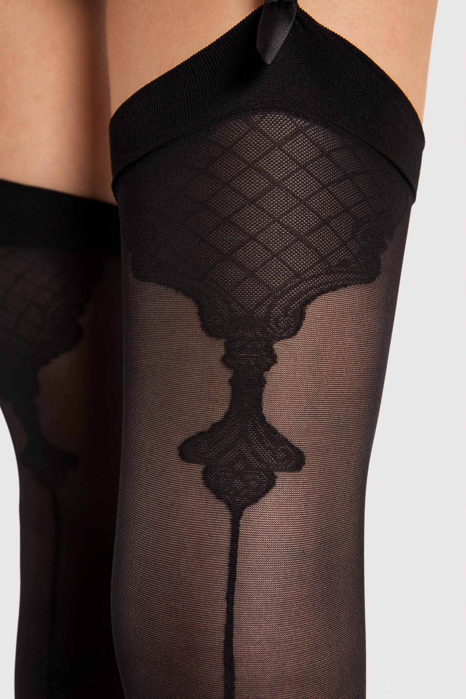 Фантазийные чулки под пояс с узором Vanity 40d A4003