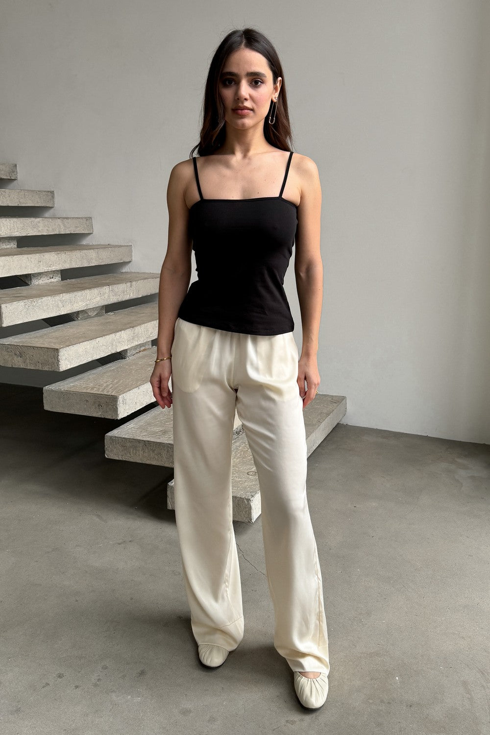 Хлопковая майка на тонких бретелях C19603/1 Basic 3