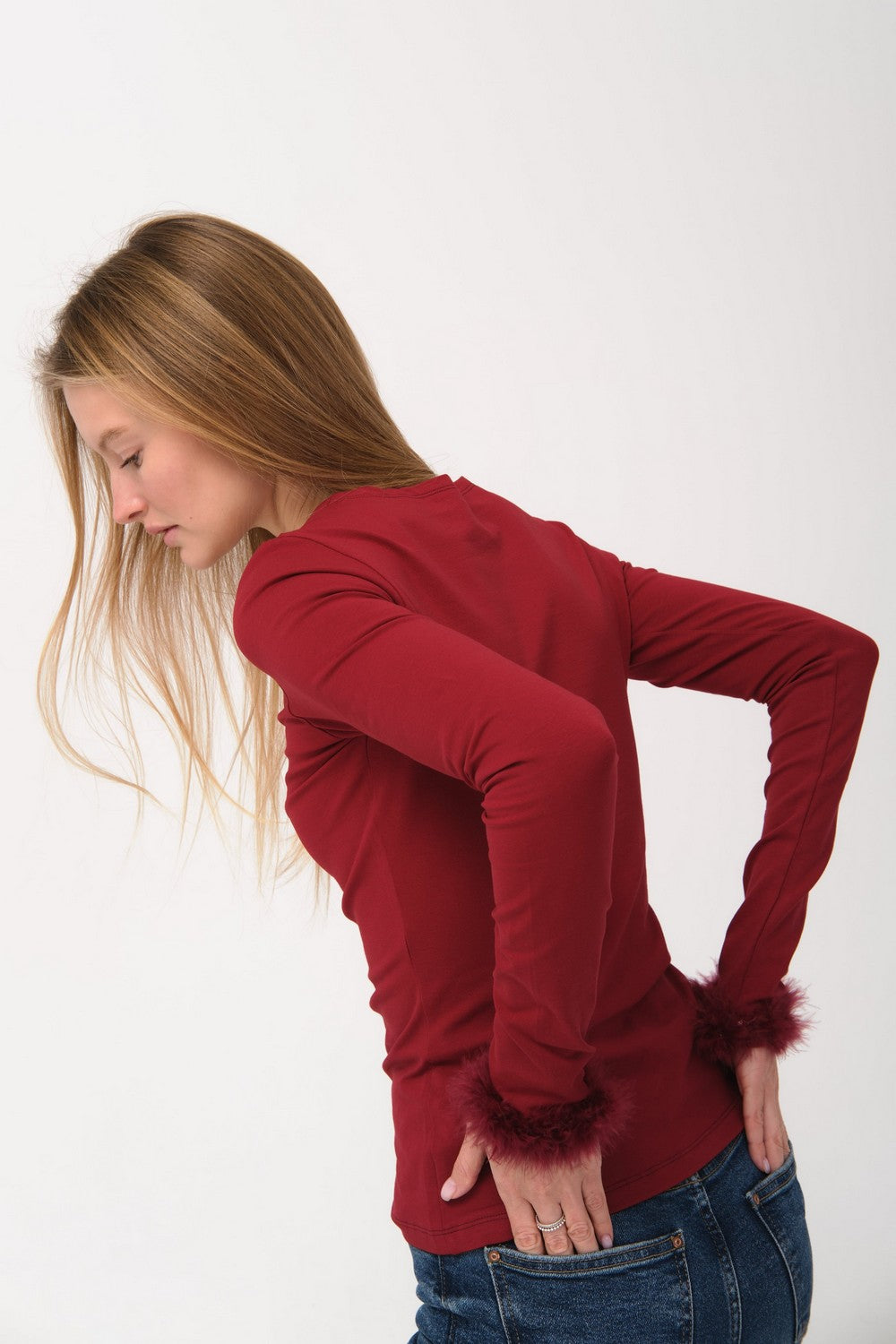 Лонгслив с перьями Cheeeeeers! WL23805/13 burgundy