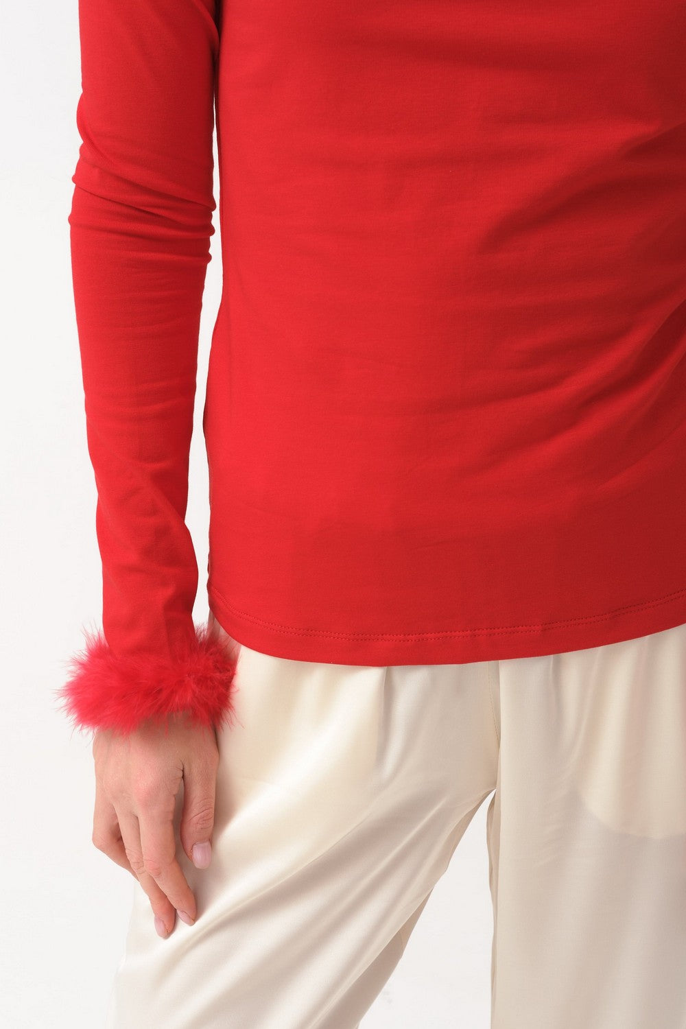 Лонгслив с перьями Cheeeeeers! WL23805/2 red