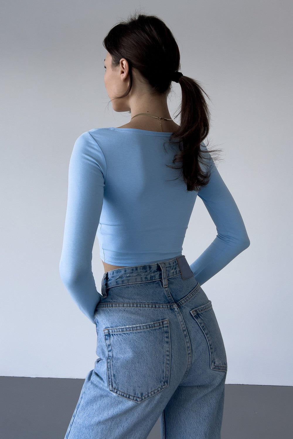 Хлопковый кроп-топ Tuesday SS21624/5 blue