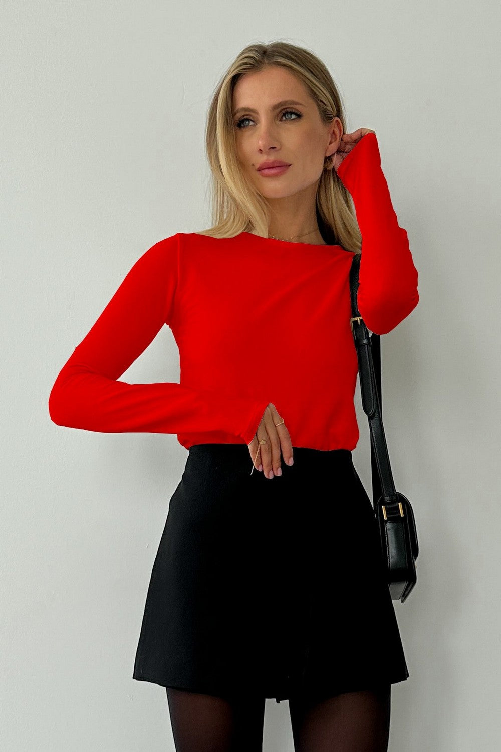 Хлопковый лонгслив WL23804/2 Thursday red