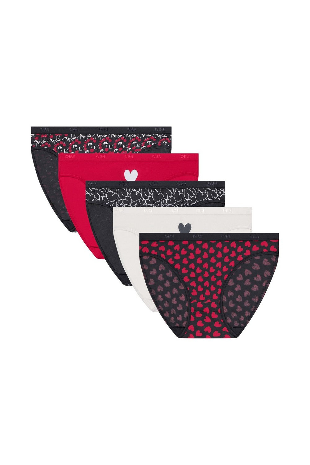 Хлопковые трусики слип 4C17 Les Pockets Coton (5 шт.) cherry d`am