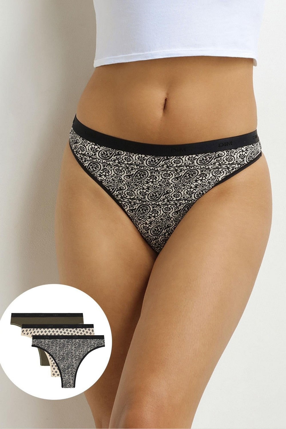 Набор хлопковых стрингов 4C19 Les Pockets Coton (3 шт.) ethnical