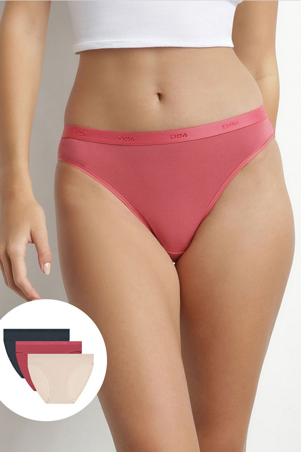 Хлопковые слипы 4H00 Les Pockets EcoDim (3 шт.) beige/silky/gris