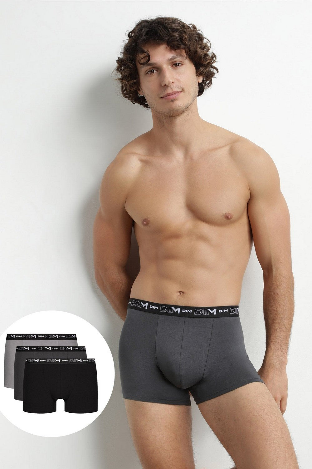 Мужские трусы шорты 6596 MPK (3 шт.) noir/gris