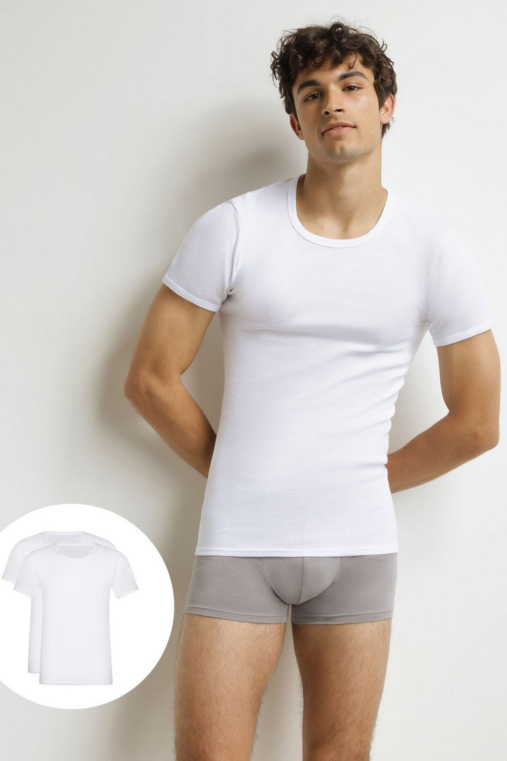 Хлопковая мужская футболка D0306 EcoDim (2 шт.) white